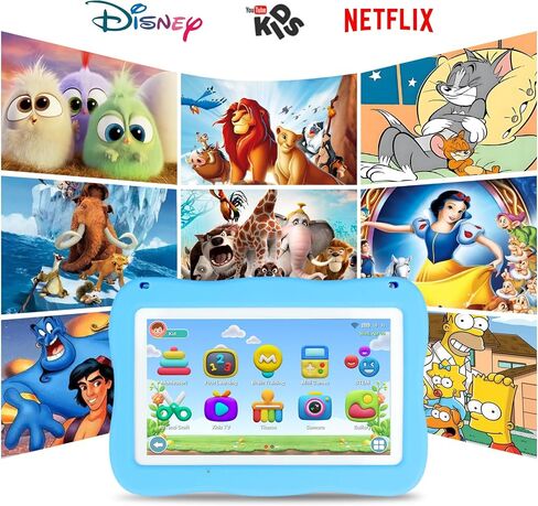 Kids Tablet 32GB Tablet for Kids 3-7 with Lots of Offline Content, Toddler Tablets 7 inch Kids Software Installed with Protective Case WiFi, Parental Control, Tablets for Toddlers Children Ages 3-12 in Kuwait