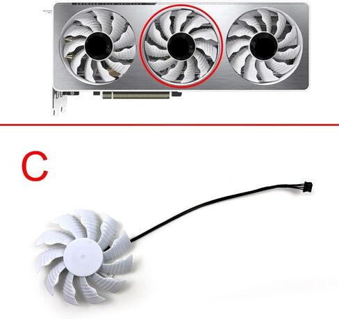 مروحة تبريد بطاقة الرسومات 82mm 4pin T128015SU لـ RTX 3070 OC 8G RTX 3060 TI OC 8G LHR CARD CARD FORS (B) in Kuwait