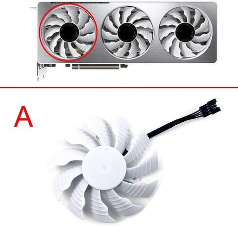 مروحة تبريد بطاقة الرسومات 82mm 4pin T128015SU لـ RTX 3070 OC 8G RTX 3060 TI OC 8G LHR CARD CARD FORS (B) in Kuwait