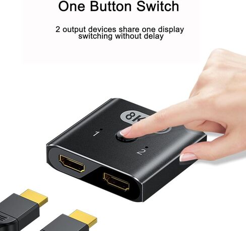 4K HD 2.0 SPLITTER 2 in 1 Out - 4K@120Hz BI -Direction HD SWITE TINE إلى محول أنثى ، Multi Port HD Switcher | محدد للمراقبة المزدوجة ثلاثية الأبعاد ألعاب الكمبيوتر PS5 Xbox Blu-ray in Kuwait