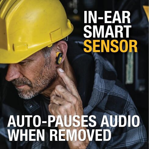 DEWALT True Wireless Bluetooth Earbuds — TWS Bluetooth Headphones — Wireless Earbuds with Type C Charging Case — Waterproof Wireless Earphones — Jobsite Pro-X1 Premium Sound for Outdoor Work in Saudi Arabia