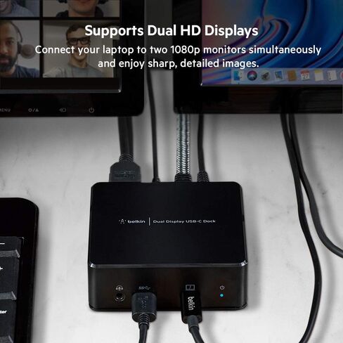 Belkin USB-C Dual Display Docking Station - Type-C, USB 3.2 Gen 1, Black in Saudi Arabia