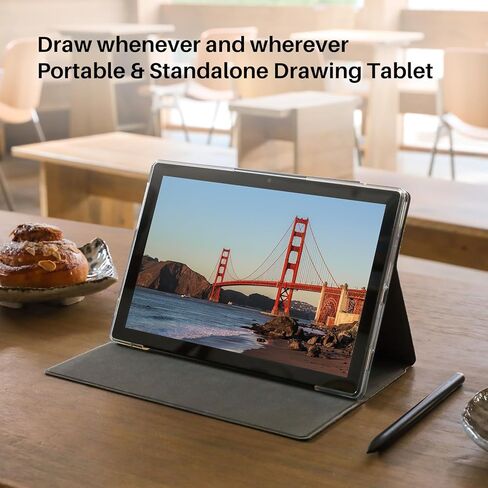 Huion kamvas slate 10 قرص مستقل رسم مستقل لا يوجد جهاز كمبيوتر مطلوب مع شاشة كاملة المصنفة ، 10.1 "قرص فني رقمي مع 4096 مستويات القلم قابلة للتعديل ، Android 12 ، 8GB+128GB in Saudi Arabia