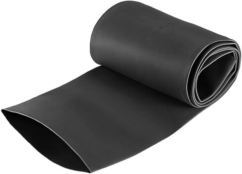 uxcell Heat Shrink Tubing, 6"(150mm) Dia 240mm Flat Width 2:1 Ratio Shrinkable Tube Cable Sleeve 1m - Black in Kuwait