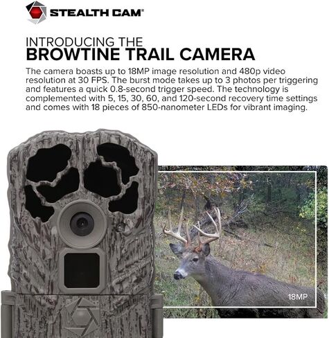 Stealth Cam Browtine 18MP Digital Trail Camera Combo with SD Card and Batteries Bundle with Focus Card Reader (4 Pack) in Saudi Arabia