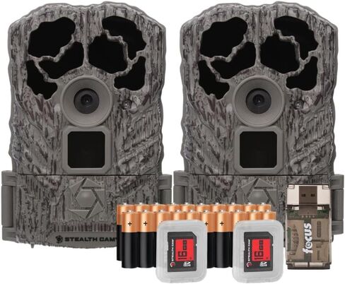 Stealth Cam Browtine 18MP Digital Trail Camera Combo with SD Card and Batteries Bundle with Focus Card Reader (4 Pack) in Saudi Arabia