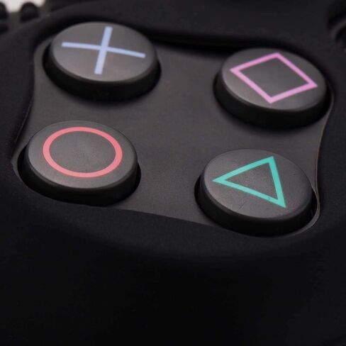يورها مرصعة بالسيليكون الغلاف العلوي العلوي ل Sony PS4/Slim/Pro Dualshock 4 Controller x 1 (أسود) مع قبضة الإبهام Pro X 8 in Saudi Arabia