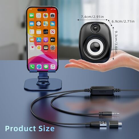 Desktop Speakers,Computer Speakers for Desktop PC,Desktop Gaming Speakers,Small Computer Speakers USB Powered 3.5mm Aux Speaker for PC,Laptop,Tablet,Monitor,Phone, Black in Kuwait