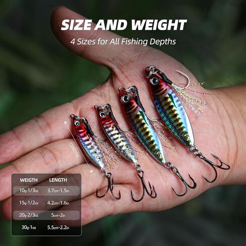 Rattle Jigging Spoons Fishing Lures – 3PCS Hard Baits, 3 Unique Styles – Sinking Vibration Bait for Bass, Pike, Trout – Freshwater & Saltwater Fishing Lure Set in Kuwait