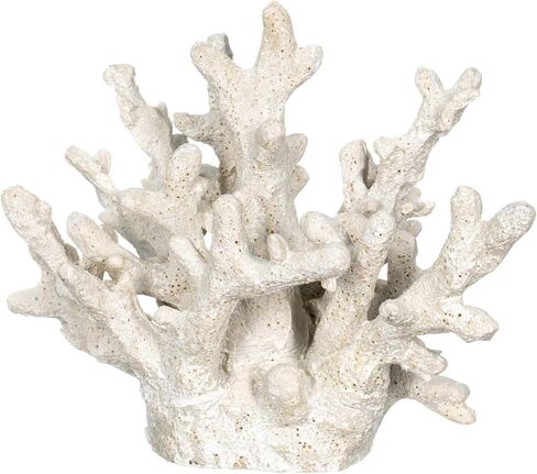 Decorative Sea Coral - 9.5x7.5x3.5" Coral Reef Decor - Small White Coral Decor for Beach House - White Coral Reef Decor - Decorative Coral Pieces - Sea Coral Decor - Perfect for Aquariums - Fish Tanks in Saudi Arabia