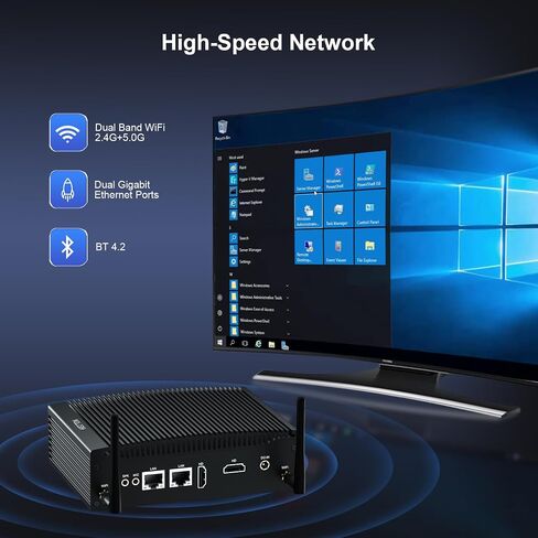 Histton Mini Mini PC PC ، Dual Core Core I5-8265U ، DDR4 16GB RAM 512GB SSD ، 2 RS232 COM ، 2 LAN ، 2 HD DUAL OUTPUT in Kuwait