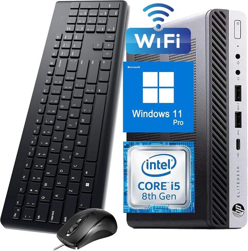 HP EliteDesk 800 G4 Mini Tiny Business Desktop Computer, Intel Core i5-8500T, 16GB DDR4 RAM, 512GB NVMe SSD, WiFi, Bluetooth, DisplayPort, Win11 Pro 64-bit (Renewed) in Saudi Arabia