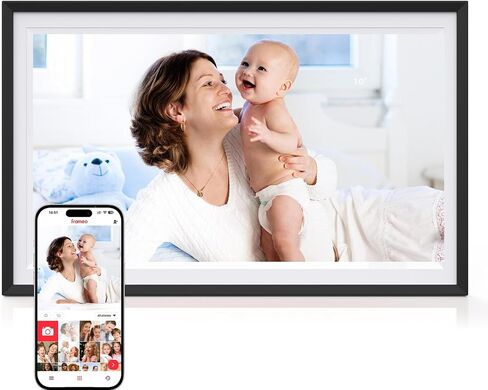 Digital Picture Frame,15.6 Inch Large Frameo Digital Photo Frame WiFi, 32GB,1920 * 1080 IPS HD Touch Screen,Tabletop&Wall-Mounted,Digital Frame Share Photos and Videos via Frameo App in Kuwait