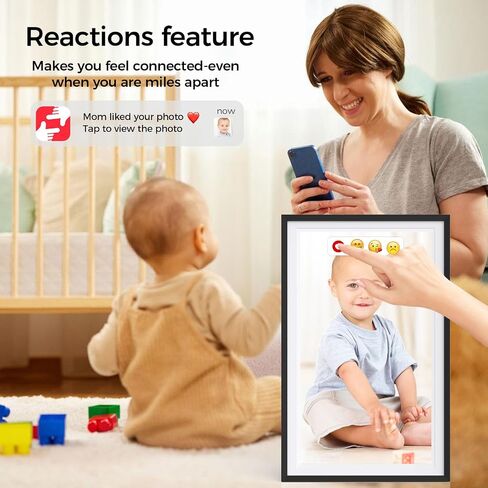Digital Picture Frame,15.6 Inch Large Frameo Digital Photo Frame WiFi, 32GB,1920 * 1080 IPS HD Touch Screen,Tabletop&Wall-Mounted,Digital Frame Share Photos and Videos via Frameo App in Kuwait