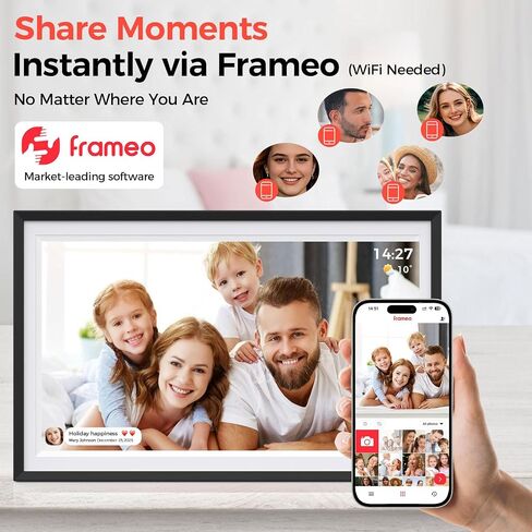 Digital Picture Frame,15.6 Inch Large Frameo Digital Photo Frame WiFi, 32GB,1920 * 1080 IPS HD Touch Screen,Tabletop&Wall-Mounted,Digital Frame Share Photos and Videos via Frameo App in Kuwait