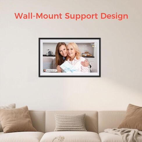 Digital Picture Frame,15.6 Inch Large Frameo Digital Photo Frame WiFi, 32GB,1920 * 1080 IPS HD Touch Screen,Tabletop&Wall-Mounted,Digital Frame Share Photos and Videos via Frameo App in Kuwait