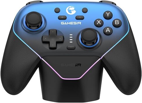 Gamesir Super Nova Wireless Gaming Controller للكمبيوتر الشخصي/التبديل/التبديل 2/iOS/Android ، معدل الاقتراع 1000Hz ، عصا تأثير القاعة والمشغل ، قبضة مطاطية ، إضاءة RGB ، 1000 مللي أمبير في الساعة - الأزرق (متجدد) in Saudi Arabia