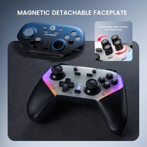 Gamesir Super Nova Wireless Gaming Controller للكمبيوتر الشخصي/التبديل/التبديل 2/iOS/Android ، معدل الاقتراع 1000Hz ، عصا تأثير القاعة والمشغل ، قبضة مطاطية ، إضاءة RGB ، 1000 مللي أمبير في الساعة - الأزرق (متجدد) in Saudi Arabia