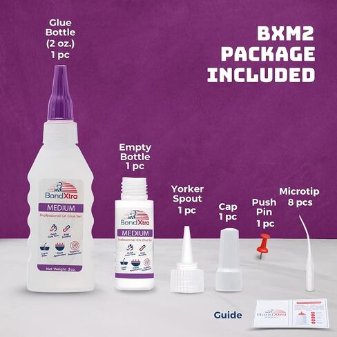 BondXtra Thick Viscosity 4 oz. Premium CA Glue for Woodworking with Extra Bottles, Caps and Microtips, Super Glue Kit for Woodturning, Plastic, Wood and DIY Craft in Saudi Arabia