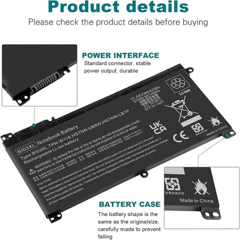 TREE.NB BI03XL 0N03XL 844203-850 844203-855 Laptop Battery for HP Pavilion X360 m3-u m3-u001dx 13-u HSTNN-UB6W HSTNN-LB7P 915486-855 915230-541 Battery for HP Stream 14-ax000 14-ax010wm in Saudi Arabia