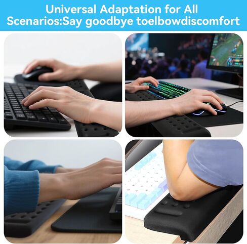 L-Shaped Desk Edge Rest Set (2-Piece) - Ergonomic Memory Foam Support for Wrist, Forearm & Elbow Comfort - Non-Slip, Adjustable Design in Saudi Arabia