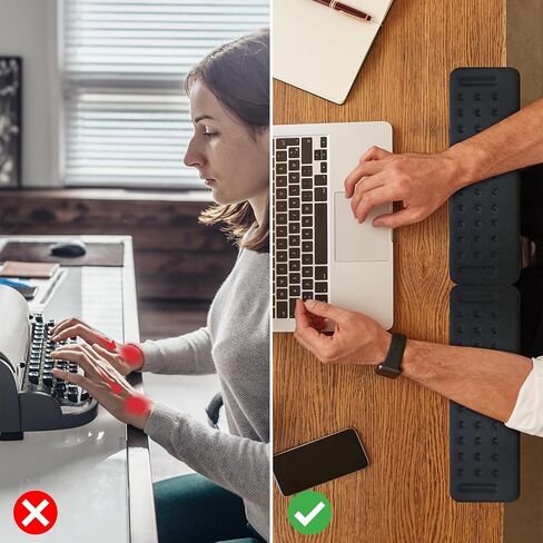 L-Shaped Desk Edge Rest Set (2-Piece) - Ergonomic Memory Foam Support for Wrist, Forearm & Elbow Comfort - Non-Slip, Adjustable Design in Saudi Arabia