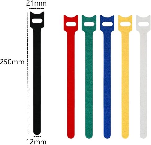 60 Pcs Reusable Fastener Straps - 6 Inch Cable Management Ties, Adjustable Hook & Loop Organizer Straps for Home, Office and Data Centers,Mix Color in Saudi Arabia