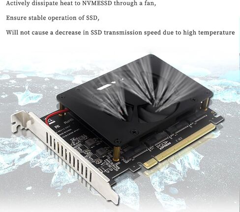 PH44F 4*NVMe PCIE X16 Split Card 4 * 32Gbps Motherboard PCIE RAID Splitter Expansion Controller Card Compatible with M.2 M Key SSD 2230 2242 2260 2280 in Saudi Arabia