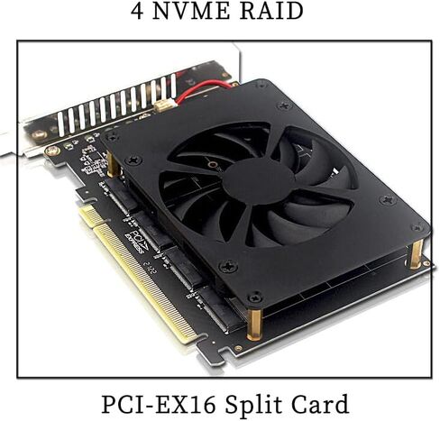 PH44F 4*NVMe PCIE X16 Split Card 4 * 32Gbps Motherboard PCIE RAID Splitter Expansion Controller Card Compatible with M.2 M Key SSD 2230 2242 2260 2280 in Saudi Arabia