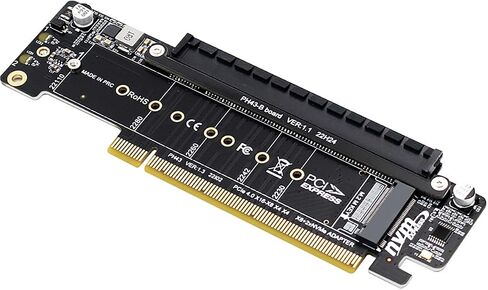 PH43 PCIE4.0 x16 إلى X8 x4 x4 split expression card dual NVME محول متوافق مع M.2 NVME 2230 2242 2260 2280 22110 SSD in Saudi Arabia