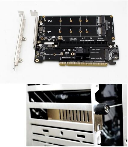 PH43 PCIE4.0 x16 إلى X8 x4 x4 split expression card dual NVME محول متوافق مع M.2 NVME 2230 2242 2260 2280 22110 SSD in Saudi Arabia