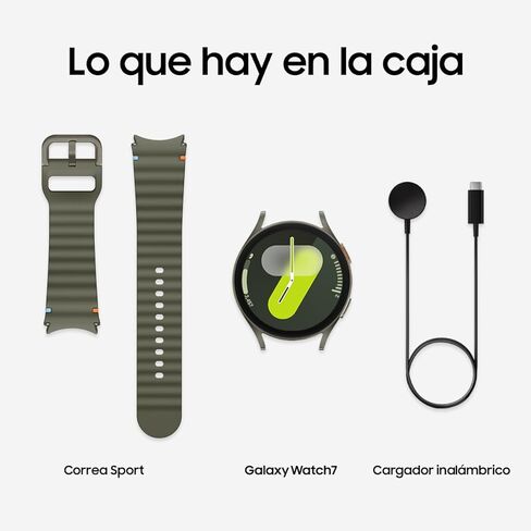 Samsung Galaxy Watch 7 (44 مم) AI Smartwatch w/ 1.5 "AMOLED ، WEAR OS 5 ، WI-FI ، Bluetooth ، معدل ضربات القلب ، توقف التنفس أثناء النوم ، GPS Tracker ، Model International L310 (w/ Fast Charger ، Green) (Renefed) in Saudi Arabia