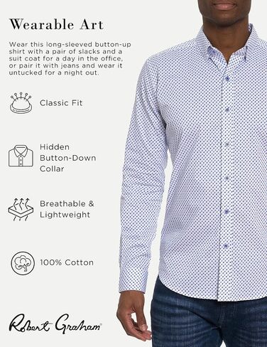 Robert Graham Men Big SUR Long Sleeve Button Down Shirt, Multi, XX-Large in Saudi Arabia