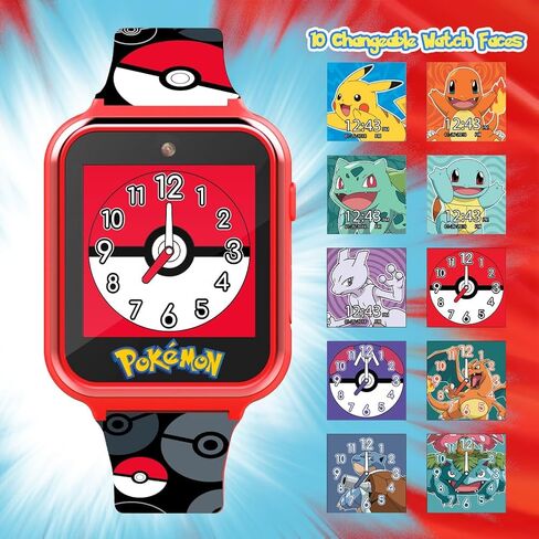 Accutime Pokemon Pokeball Touchnen Kids Watch Smart Watch - لعبة Red Interactive Educational Toy Watch مع الكاميرا ، الإنذار ، الآلة الحاسبة للأولاد والبنات - POK4230AZ in Kuwait