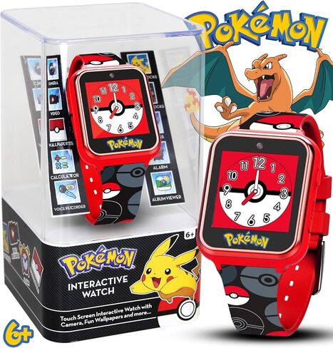 Accutime Pokemon Pokeball Touchnen Kids Watch Smart Watch - لعبة Red Interactive Educational Toy Watch مع الكاميرا ، الإنذار ، الآلة الحاسبة للأولاد والبنات - POK4230AZ in Kuwait
