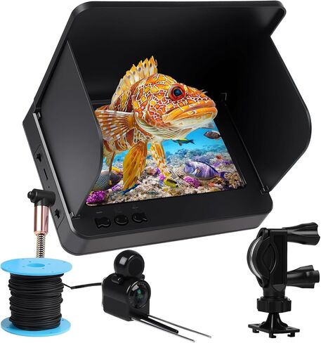 Underwater Fishing Camera, Waterproof, Fishing Camera with Infrared Night Vision Light, Portable Fish Finder with 98ft Cable and Upgraded HD Lens for Ice Lake Boat Kayak Fishing in Saudi Arabia