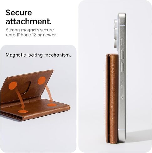 لمحفظة Magsafe Wallet Magnetic Trifold Card Magnet محفظة بسيطة للهاتف متوافقة مع iPhone 16/15/14/13/12 Pro Max Plus ولحالات Magsafe ، جلد PU المتميز (بني فاخر) in Saudi Arabia
