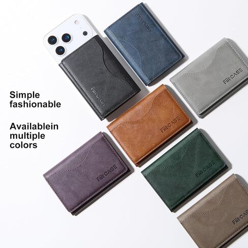 لمحفظة Magsafe Wallet Magnetic Trifold Card Magnet محفظة بسيطة للهاتف متوافقة مع iPhone 16/15/14/13/12 Pro Max Plus ولحالات Magsafe ، جلد PU المتميز (بني فاخر) in Saudi Arabia