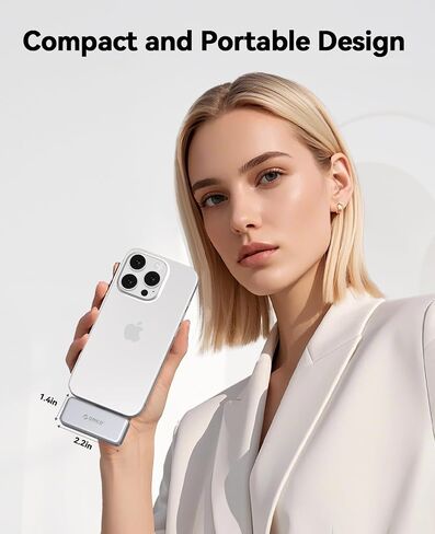 ORICO FlashPod 64GB Aluminum Alloy Portable SSD with PD 100W Fast Charging, Direct Plug Design, 90MB/s External Solid State Drive, Reliable Storage for iPhone 16/15, Tablets & Laptops - S5 in Saudi Arabia