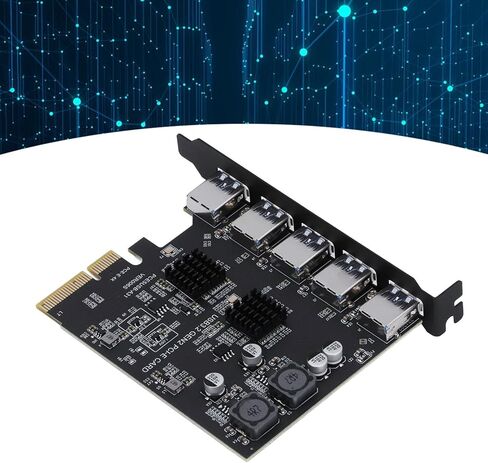 بطاقة توسيع PCI Express ، USB 3.2 GEN 2 5 المنفذ من النوع A ASM3142 10GBPS للكمبيوتر الشخصي مع معدل سريع مستقر ، على التيار in Saudi Arabia
