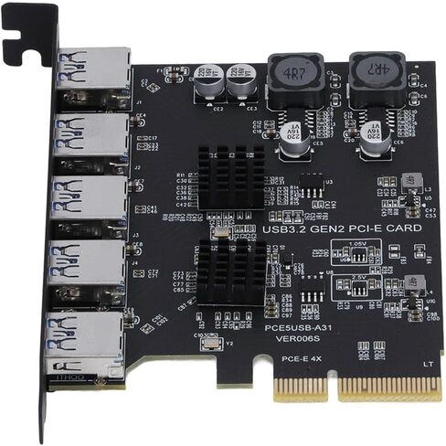 بطاقة توسيع PCI Express ، USB 3.2 GEN 2 5 المنفذ من النوع A ASM3142 10GBPS للكمبيوتر الشخصي مع معدل سريع مستقر ، على التيار in Saudi Arabia
