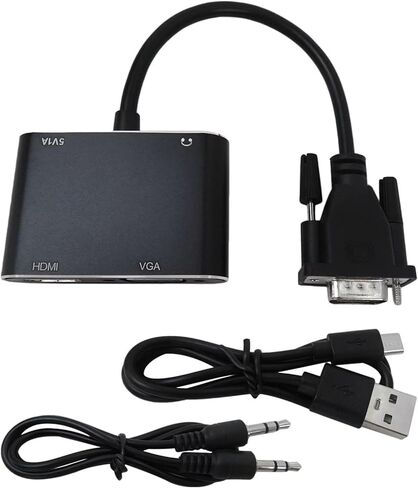 New VGA to HDMI+VGA Adapter for Dual Monitors, VGA to HDMI Adapter Splitter 2 in 1,1080P@60HZ Full HD Display Video Converter for PC Laptop Link Monitor/HDTV/Projector in Kuwait