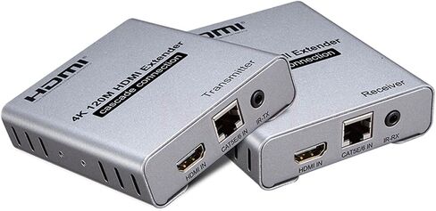 ZEZEFUFU HDMI Extender Over Cat5e/6 RJ45 Ethernet Cable, Up to 120M 4K@30HZ HDMI Splitter Extension Video Audio Transmitter Support Laptop DVD TV Accessory New in Saudi Arabia