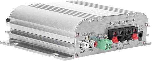 مضخم سيارة 12V 2.0 باس ثقيل HI FI 2.1 قناة ستيريو الصوت المصغرة أمبير للسيارة فضي للدراجات النارية in Saudi Arabia
