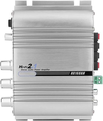 مضخم سيارة 12V 2.0 باس ثقيل HI FI 2.1 قناة ستيريو الصوت المصغرة أمبير للسيارة فضي للدراجات النارية in Saudi Arabia