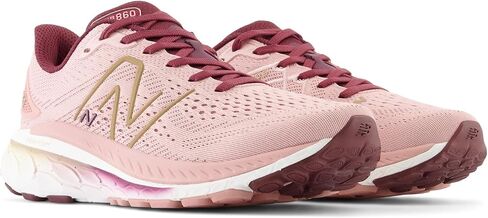 New Balance Women's Fresh Foam X 860 V13, Pink Moon/Nb Burgundy, 8.5 in Saudi Arabia