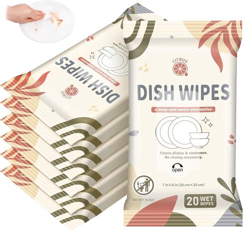 7 Pack Camping Dish Wipes Travel Dish Soap Cruise Cleaning Essentials 140 Count Mini Cleaning Soap Travel Size Portable Camping Personal Care Products in Saudi Arabia