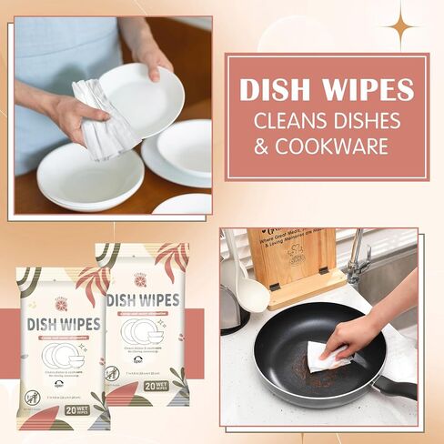 7 Pack Camping Dish Wipes Travel Dish Soap Cruise Cleaning Essentials 140 Count Mini Cleaning Soap Travel Size Portable Camping Personal Care Products in Saudi Arabia