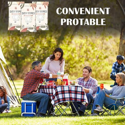 7 Pack Camping Dish Wipes Travel Dish Soap Cruise Cleaning Essentials 140 Count Mini Cleaning Soap Travel Size Portable Camping Personal Care Products in Saudi Arabia