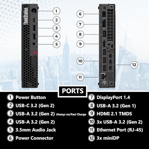 Lenovo ThinkCentre P3 Tiny AI Workstation Desktop ، Intel Core Ultra 5 235 VPRO ، Intel ARC Graphics ، 32GB DDR5 ، 1TB SSD ، DP ، HDMI ، Wi-Fi 6 ، Windows 11 Pro in Kuwait